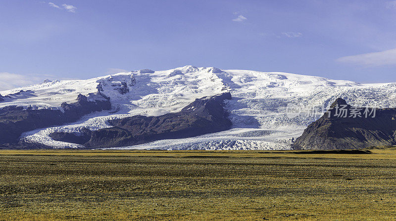 The south end of the Icelandic glacier Vatnajökull. Iceland. Panoramic.